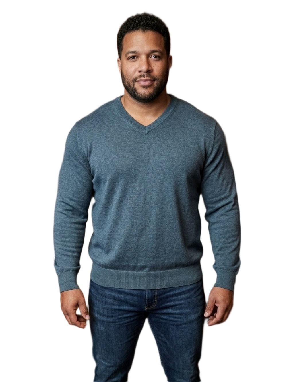 Banana Republic Cotton Cashmere Men's V-Neck Sweater in Blue Size XL